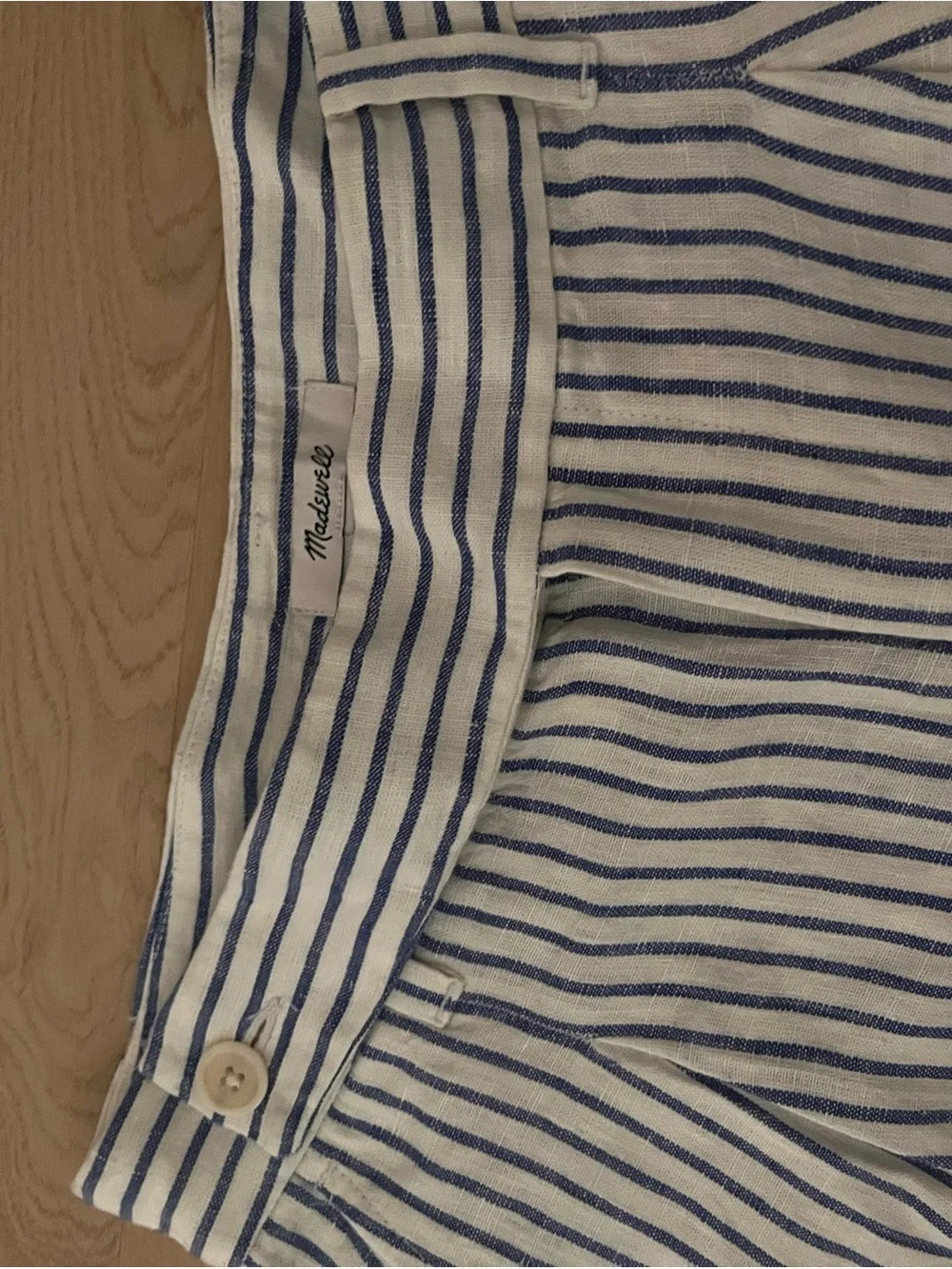 Madewell Blue and White Striped Wide-Leg Pants - Picture 7 of 8